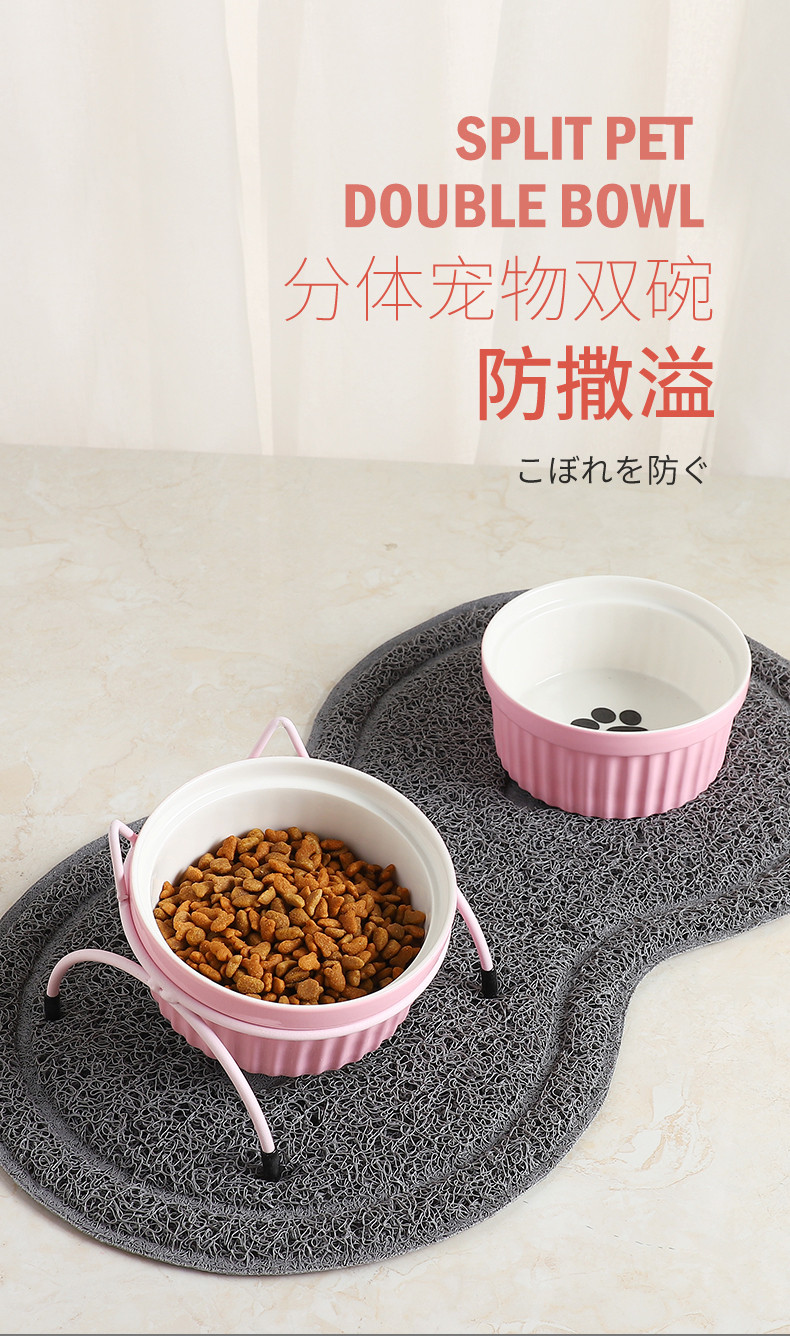 Wow custom-made ceramic bowls, water bowls with bowl stands, iron stands, cat bowls to protect the cervical vertebrae, cat food bowls, cat food basins, pet bowls pic 1