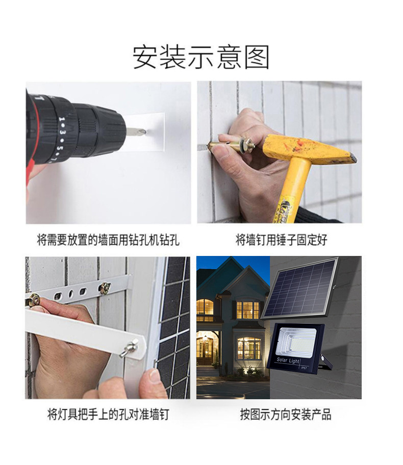 New cross-border solar lamps, floodlights, LED outdoor lamps, household garden lamps, ultra-bright waterproof street lamps for new rural areas pic 16