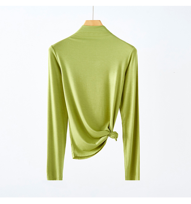 打底衫女春秋莫代尔半高领洋气长袖内搭春夏修身百搭t恤秋衣上衣详情26
