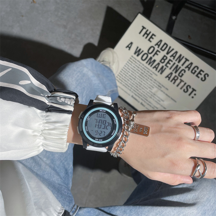 学生党手表女款ins风高颜值女生初中生简约百搭运动独角兽电子表详情9