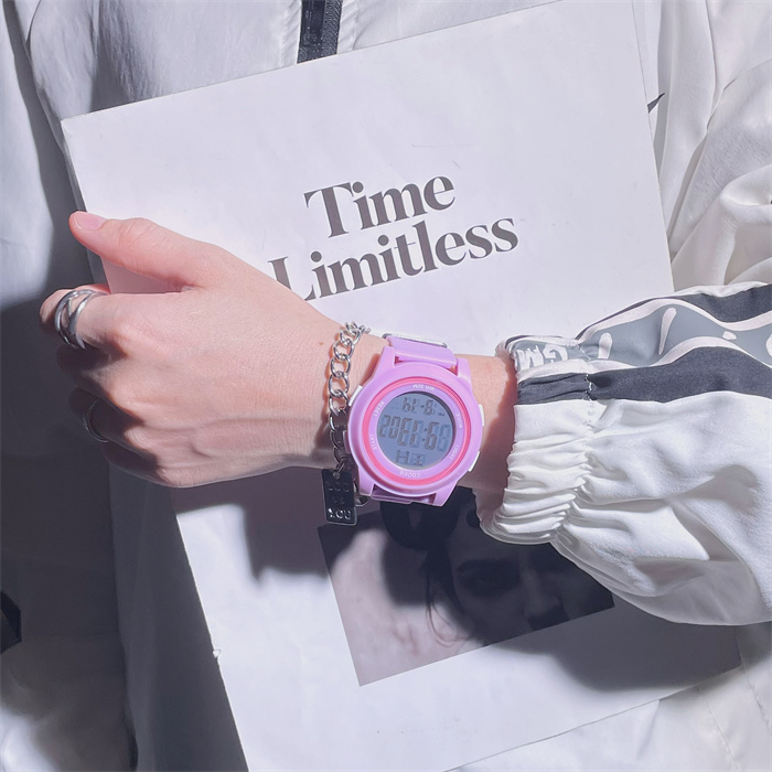 学生党手表女款ins风高颜值女生初中生简约百搭运动独角兽电子表详情13