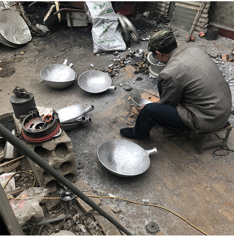 6S flat-bottomed aluminum pan, commercial scallion braised sea cucumber aluminum stir-frying pan, thickened handcrafted aluminum ladle-shaped frying pan, hotel special heat for stewing sauce pic 15