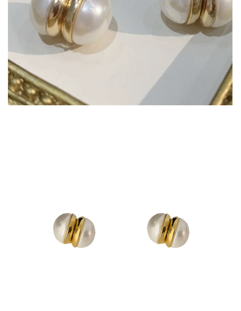 Pearl, no-ear piercing, magnetic painless ear clip, French summer earrings for women, light luxury and niche, tea-themed earrings pic 7