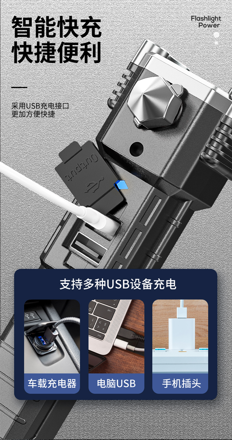 Multi-functional flashlight, car safety hammer, car 8-in-one vehicle-mounted window breaker, escape hammer, fire emergency rescue pic 9