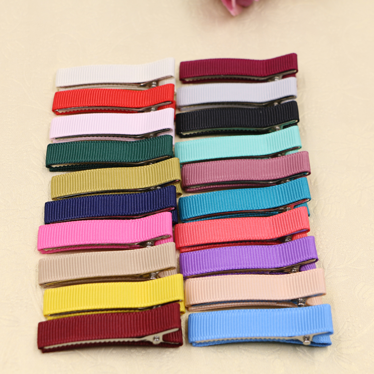 diy韩版发饰配件材料 20色4.8 3.5手工全布包安全发夹子边夹发卡详情7