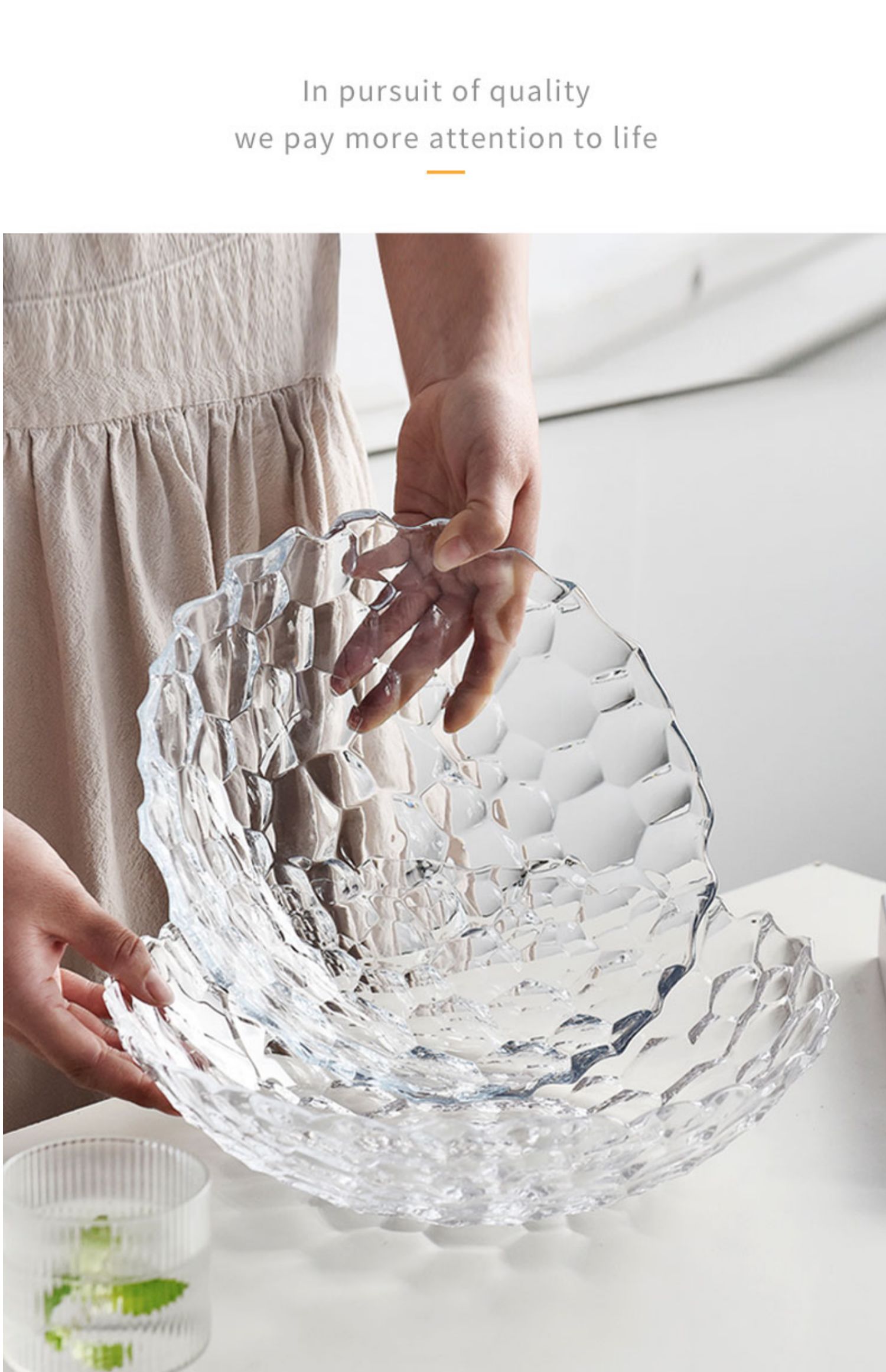 新款玻璃水果盘高颜值轻奢果盘现代客厅创意家用茶几坚果北欧风详情23