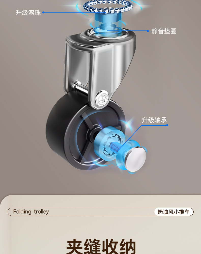 小推车置物架厨房浴室落地多层卧室移动收纳层架婴儿用品零食置物详情7