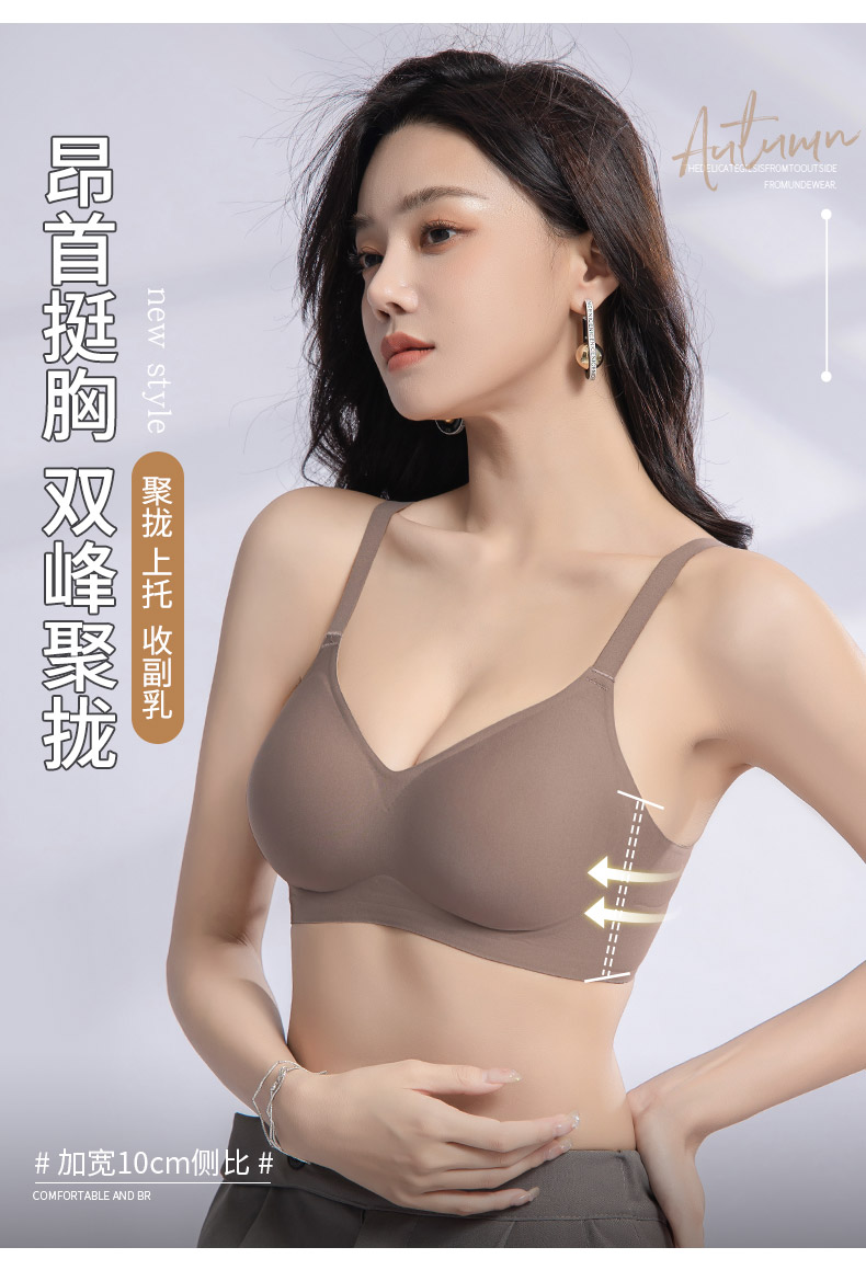 外扩型漫画胸内衣女小胸聚拢显大胸罩无痕收副乳防下垂固定杯文胸详情4