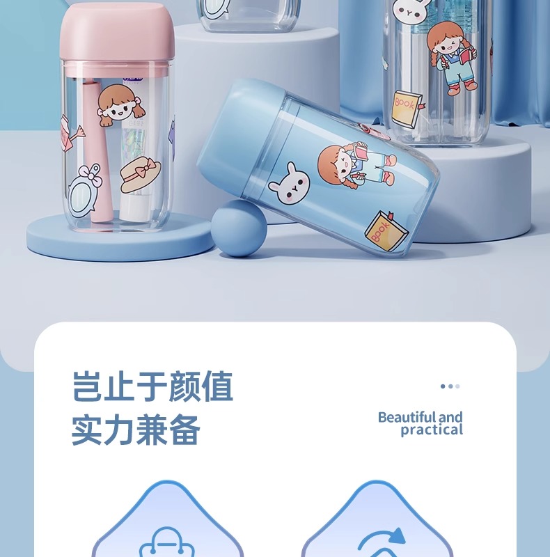 旅行洗漱套装漱口杯子牙膏牙杯三件套洗漱杯便携式叠牙刷旅行装详情2