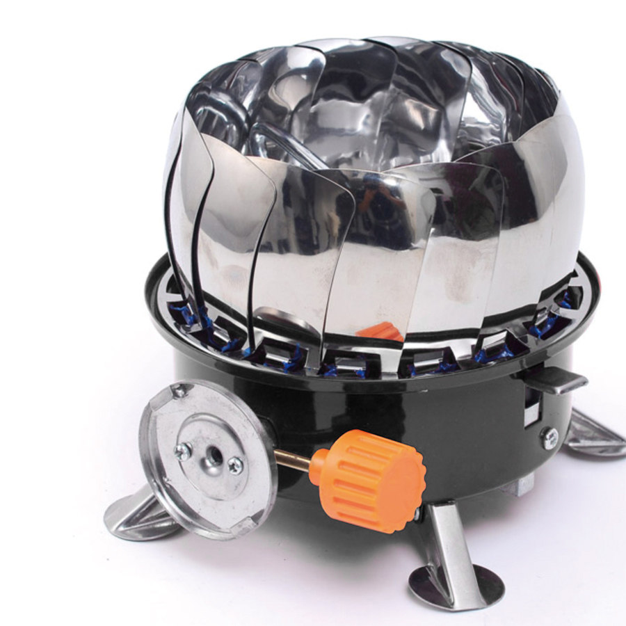 Outdoor portable gas stove, windproof stove, gas cylinder stove, stacked mini lotus water boiling and tea brewing stove pic 4