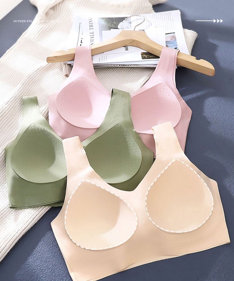 Invisible fixed cup sports bras for women, large breasts look smaller, gathering and tightening the secondary breasts, large-sized sleeping vest style bra, thin style pic 20