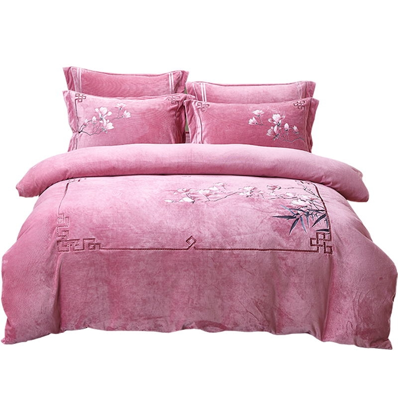 Standard size of milk fleece four-piece set Item Picture