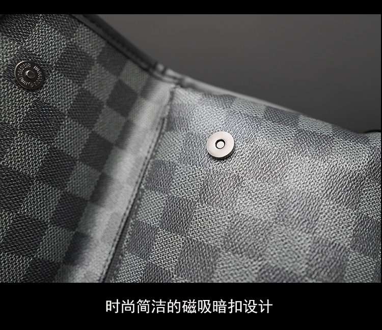 男士格子单肩包潮流斜挎包男生街头时尚挎包学生小包个性邮差包新详情14