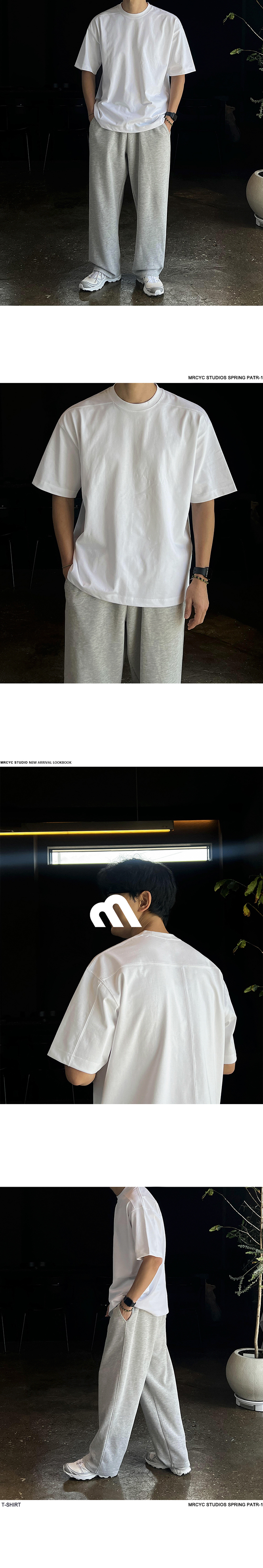 MYQ简约休闲纯色短袖男夏季宽松圆领半袖上衣韩系通勤风纯棉T恤详情7