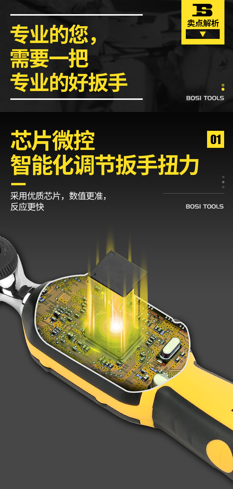 波斯扭力扳手数显高精度可调式力矩扳手  扭力扳手详情4