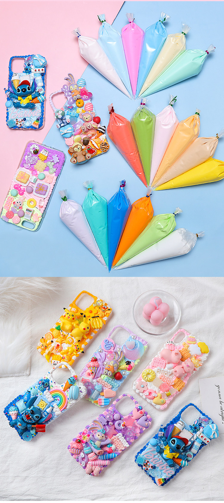 Handmade cream glue material package, mobile phone case, simulated cream diy stationery box, crystal resin resin accessories pic 15