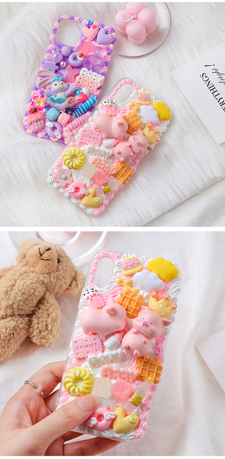 Handmade cream glue material package, mobile phone case, simulated cream diy stationery box, crystal resin resin accessories pic 17