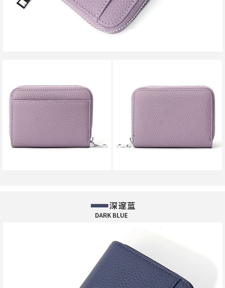 头层牛皮女士钱包百搭RFID防磁分格零钱包真皮硬币包跨境批发女士胸包详情23