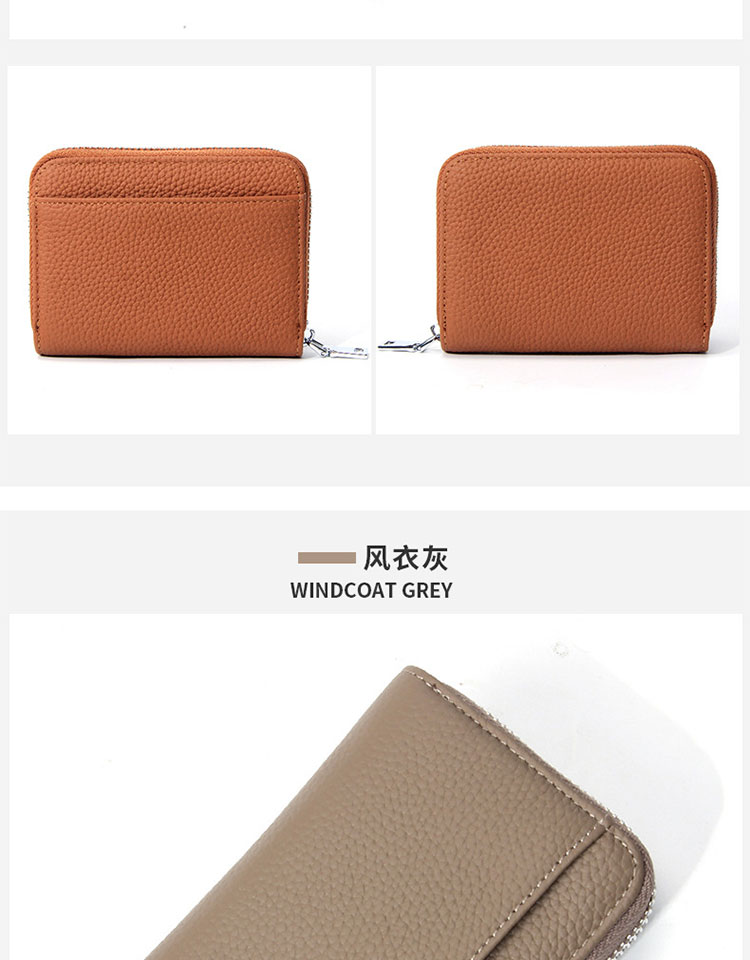 头层牛皮女士钱包百搭RFID防磁分格零钱包真皮硬币包跨境批发女士胸包详情27