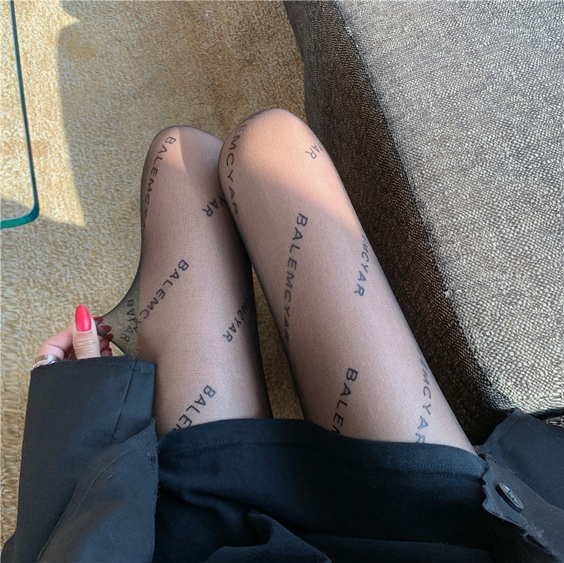 黑丝袜女夏薄款巴黎b字母菠萝任意剪连裤袜性感防勾丝打底袜批发详情19