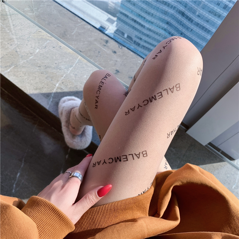 黑丝袜女夏薄款巴黎b字母菠萝任意剪连裤袜性感防勾丝打底袜批发详情31
