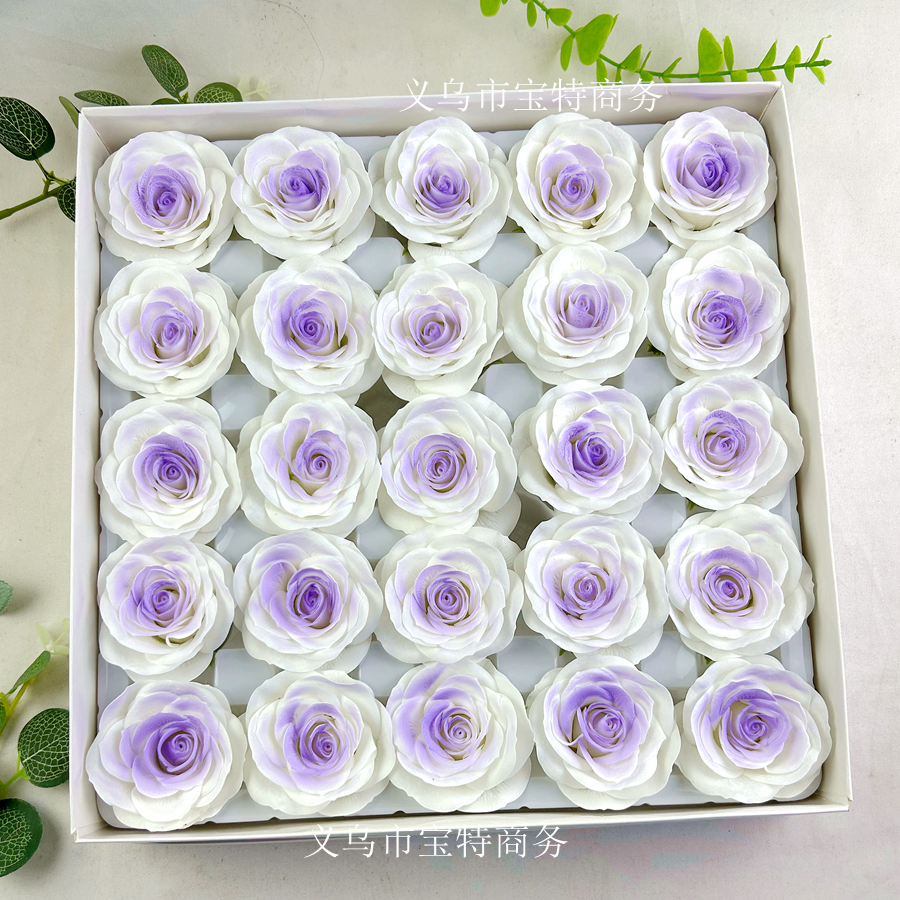 Awakening Rose Manufacturer's commemorative everlasting Flower, Xiaoxiangfeng, high-end spray color Cappuccino, plum purple soap Flower bouquet Specification image