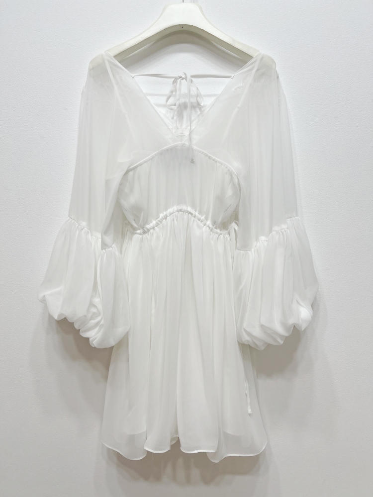 Blanco fresco y fluida fairy chiffon costura de encaje vestido de dos piezas no se puede ocultar en secreto ninging zhao ruth pic 6
