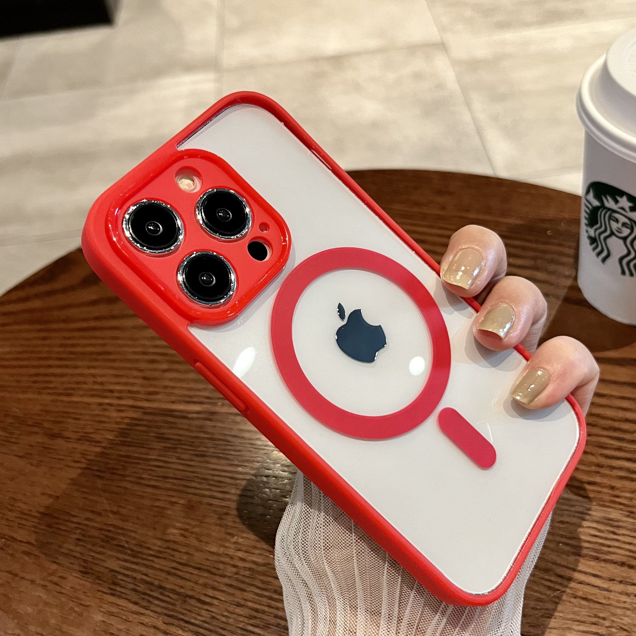 Macaron silicone magnetic charging is suitable for fine-hole acrylic iPhone16 phone cases and transparent hard cases for iPhone 15 pic 11