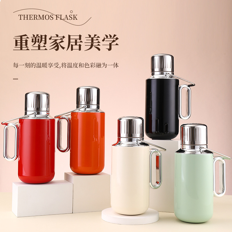 新款焖茶壶316不锈钢机械壶高颜值智能显温机械开关大容量保温杯