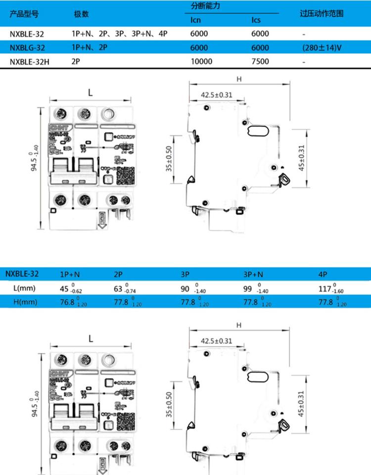 正泰漏电断路器家用空气开关带漏电保护空开2P漏保NXBLE（DZ47LE)详情28