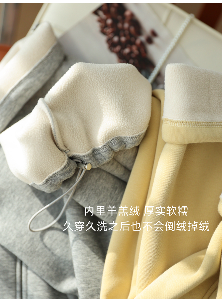 一条过冬！加绒加厚两穿休闲裤松紧腰宽松直筒阔腿运动裤卫裤女冬详情3