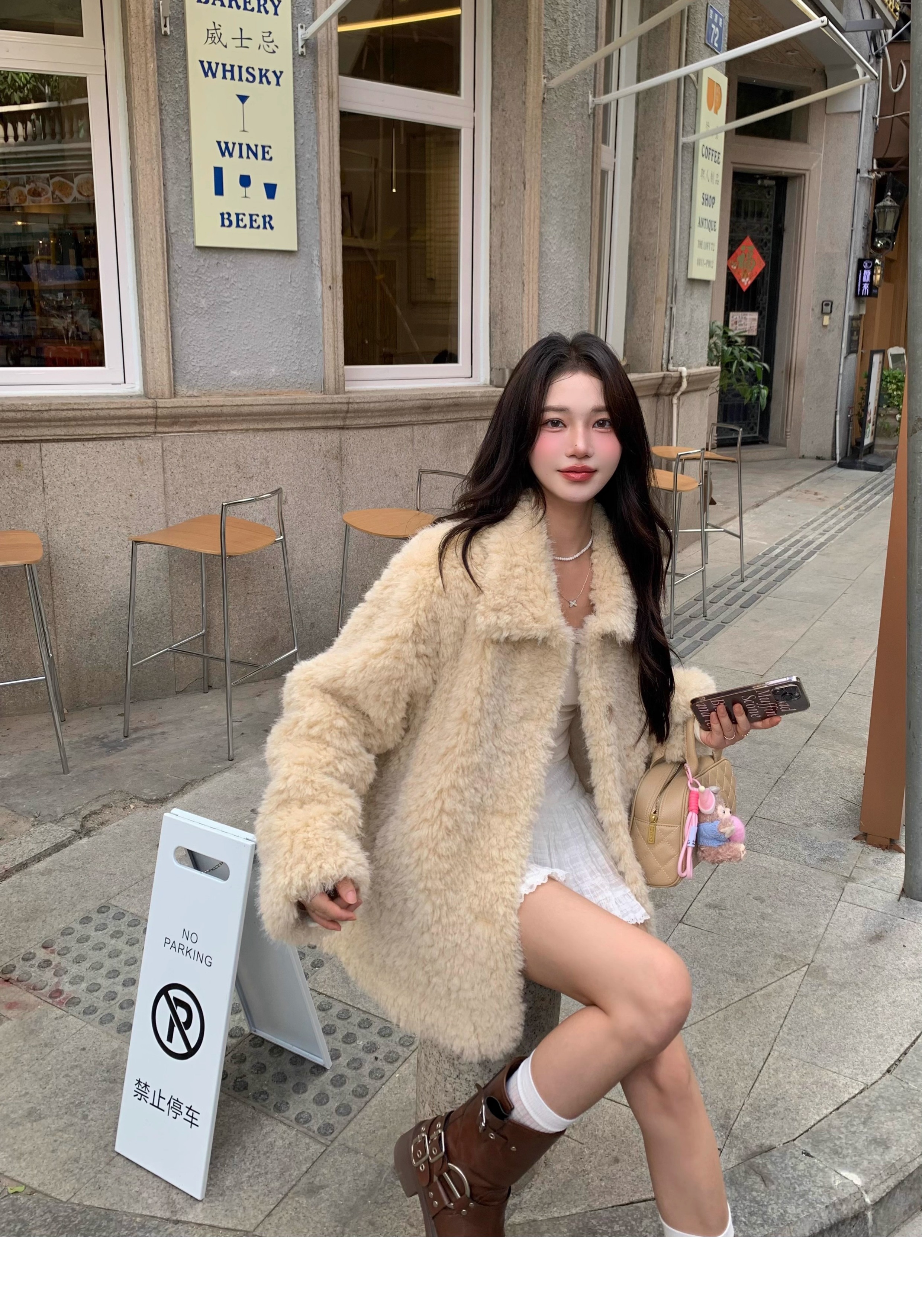 纸片人宽松V领泰迪绒羊剪绒环保皮草皮毛一体羊羔毛毛外套女秋冬详情20