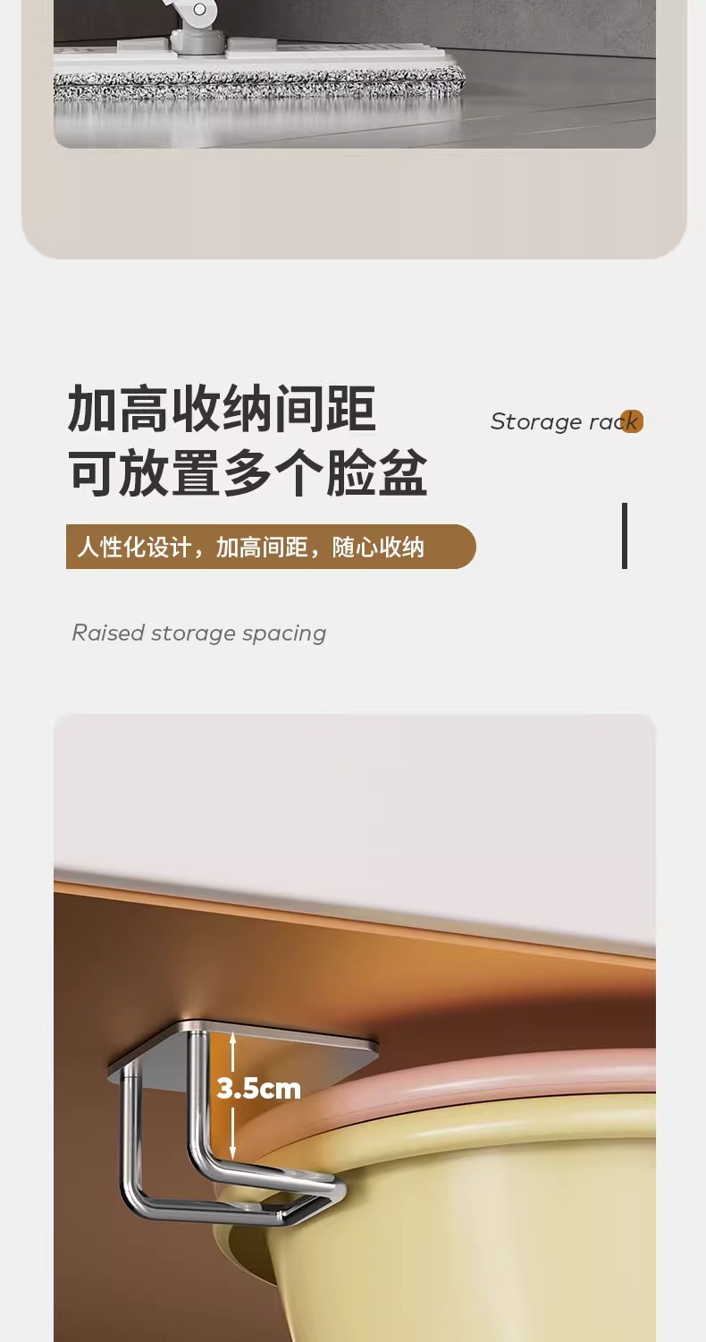 卫生间置物架洗脸盆收纳架子浴室免打孔壁挂式厕所放脸盆挂钩神器详情22