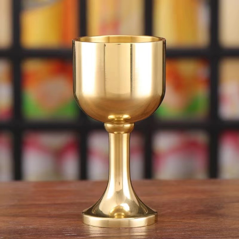 纯铜酒杯茶杯供水杯道家符水杯铜杯供佛仙家祖先佛堂摆件观音水杯