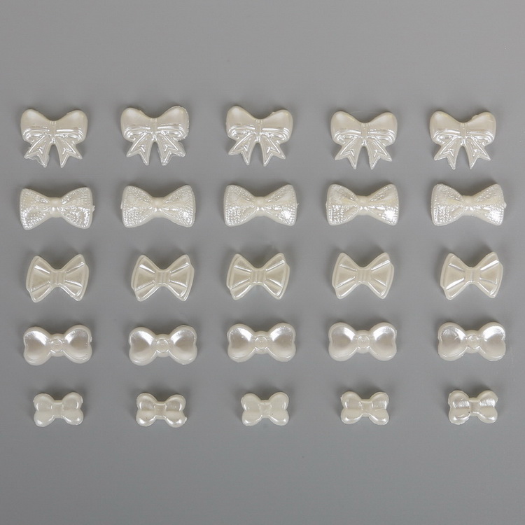 100 diy ABS pearl bow five-pointed star heart-shaped patch hair accessories pic 2