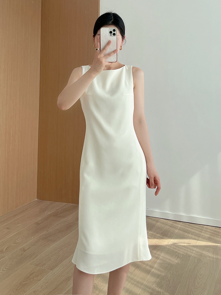 The*y acetate dress for spring and summer is a new style, fashionable and high-end sleeveless fishtail dress pic 52