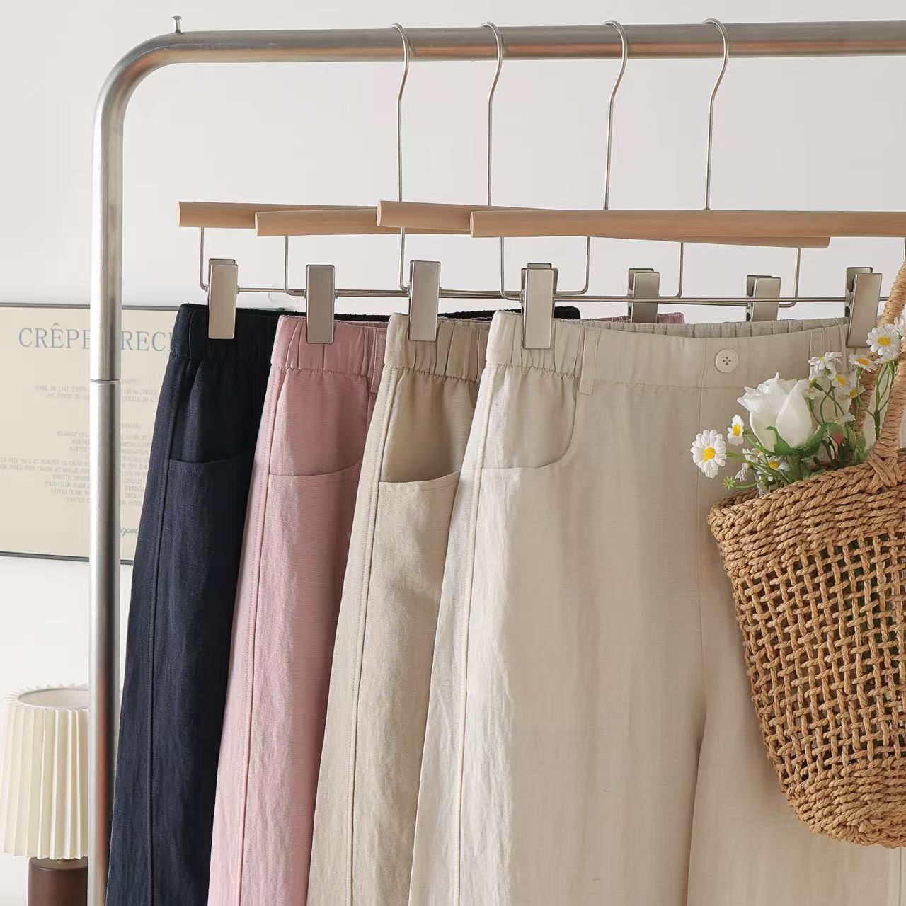 7729 Tencel linen wide-leg pants, summer wide-leg pants, casual pants, thin and versatile for outerwear Item Picture