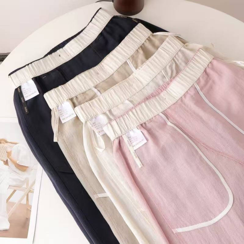 7729 Tencel linen wide-leg pants, summer wide-leg pants, casual pants, thin and versatile for outerwear Application Scenario