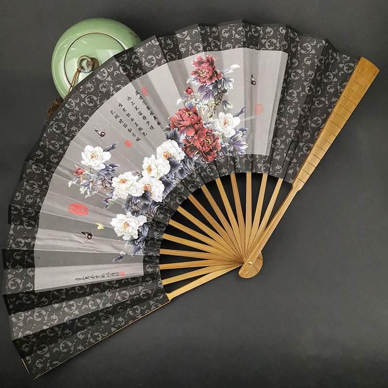 The men's folding fan of the Forbidden City, made of Xuan paper, features a "Shanglin Fu" on the fan surface, and is in the style of ancient Chinese style and national trend. It is a Hanfu women's fan Specification image