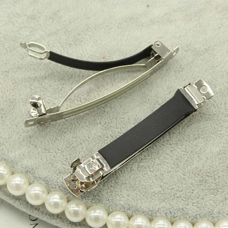 8/10cm带防滑皮套弹簧夹马尾夹镂空一字夹diy网红蝴蝶结头饰发卡详情6