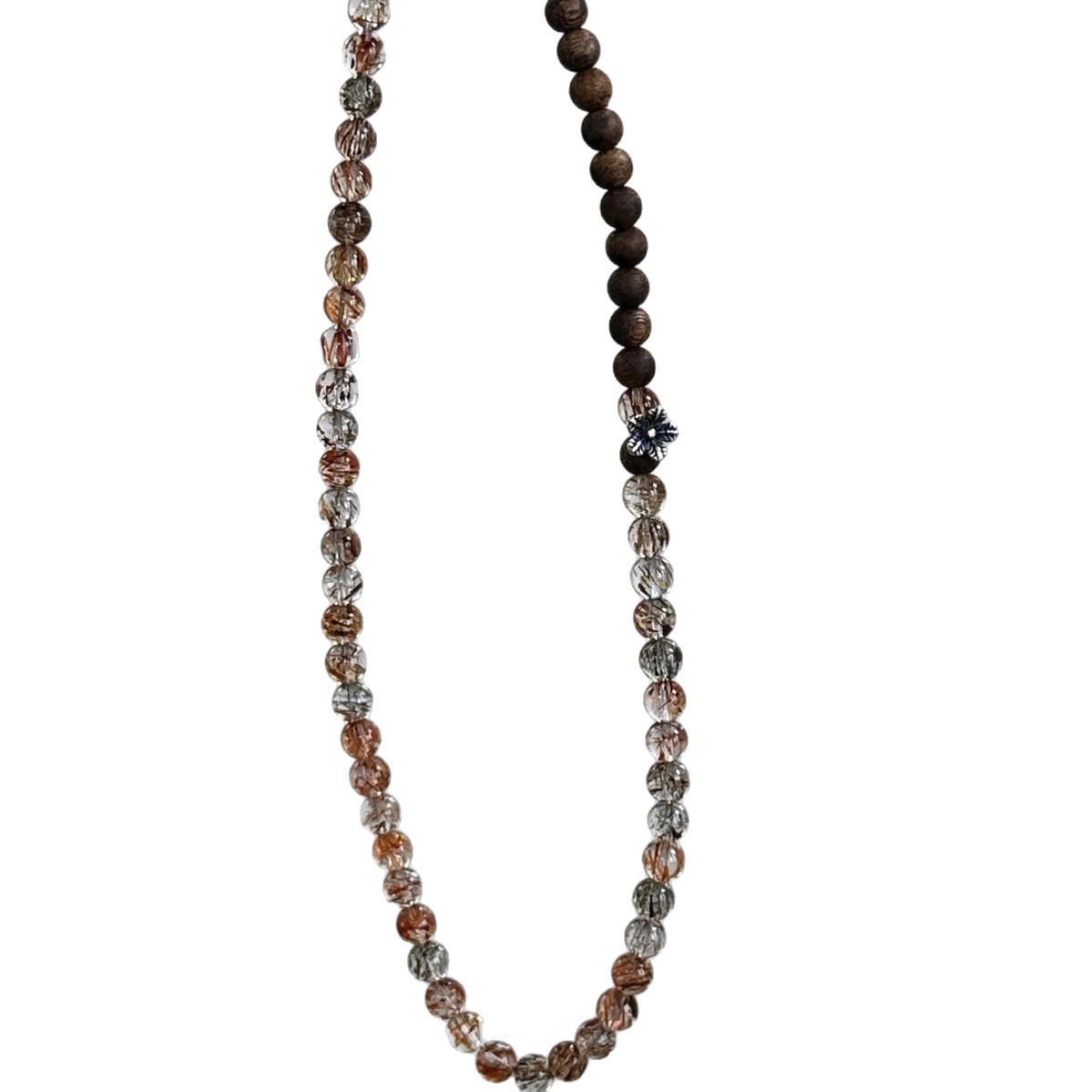 A natural black gold super seven crystal bracelet with double rings of agarwood, cold and exquisite, stacked and wealth-attracting magnetic field bracelet for women pic 7