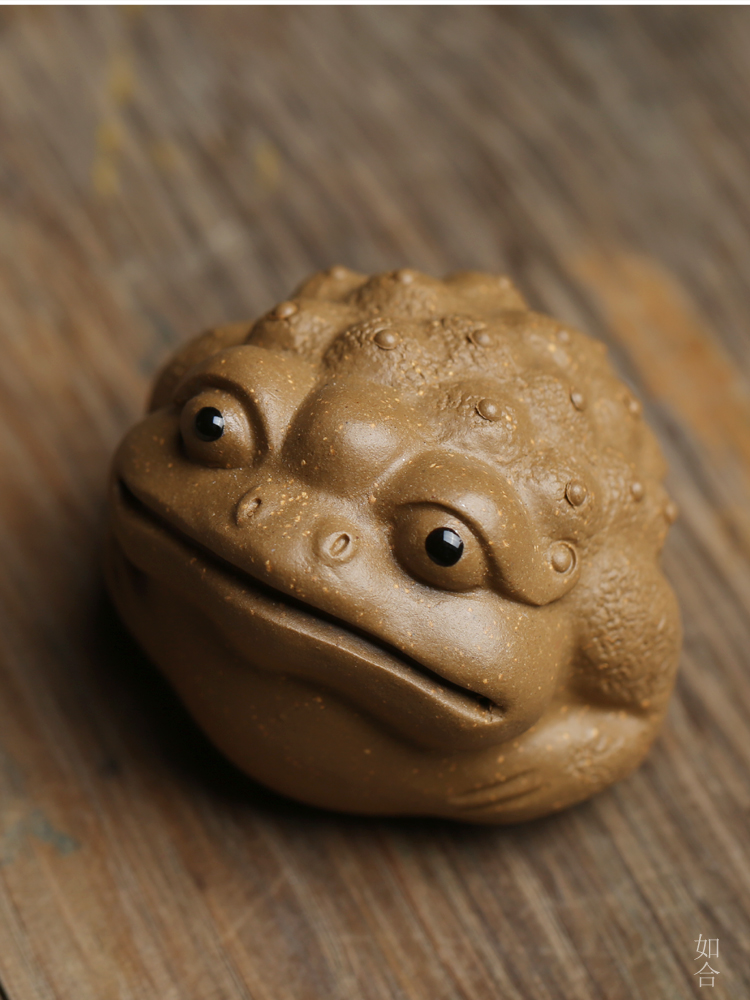 Such as the small golden toad, small toad treasure, small Yixing purple clay tea pet, tea toy, and three-legged decoration pic 1