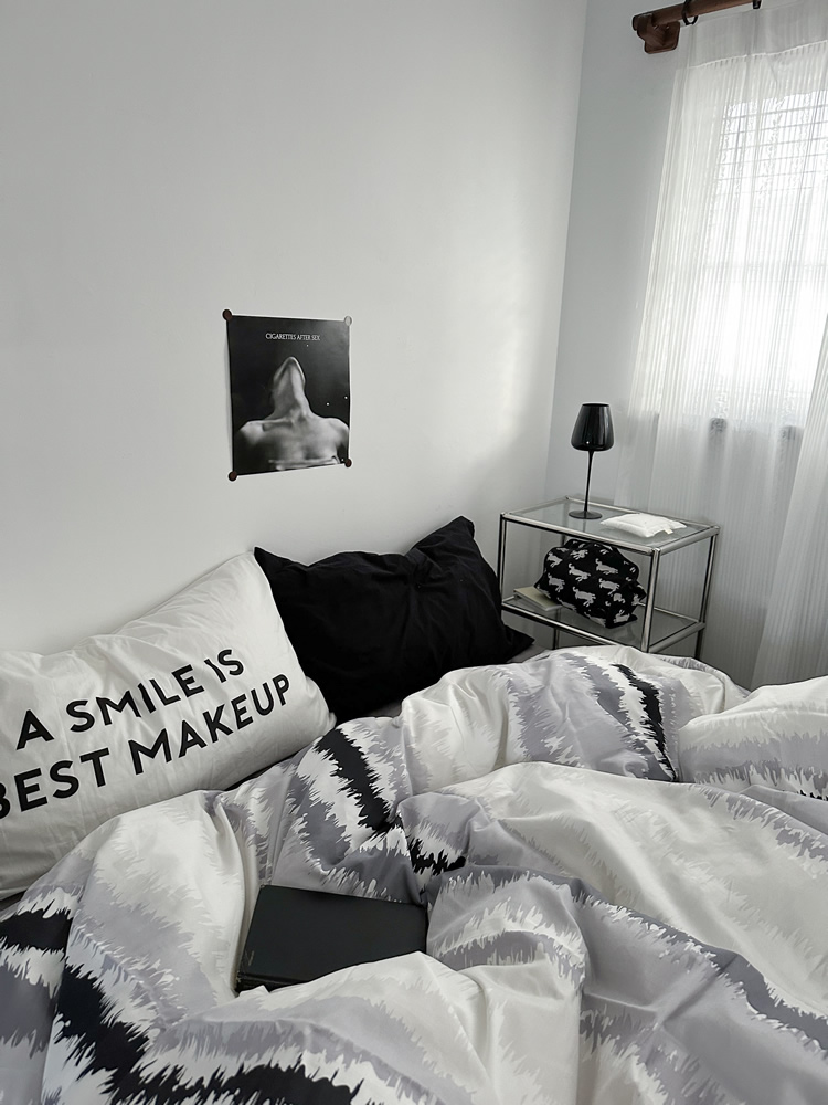 UG73ins简约素色男士床上四件套纯棉全棉床单被单被套床笠床品三详情7