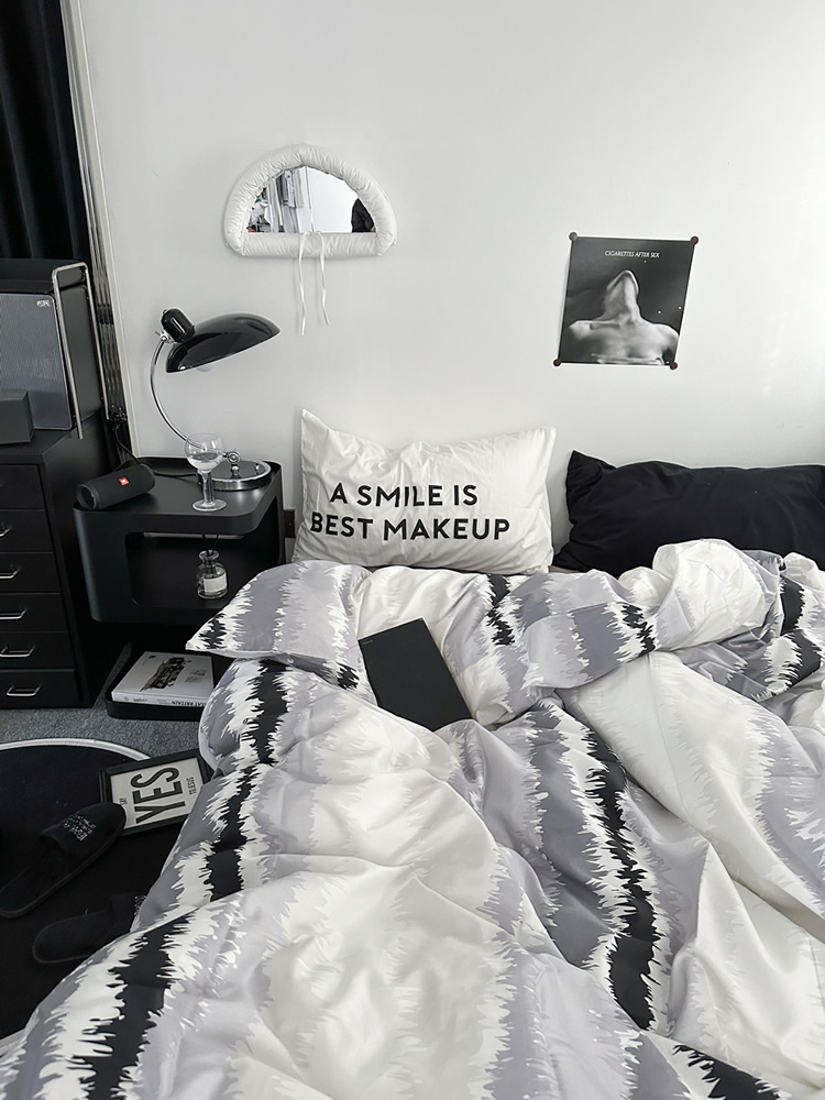 UG73ins简约素色男士床上四件套纯棉全棉床单被单被套床笠床品三详情2