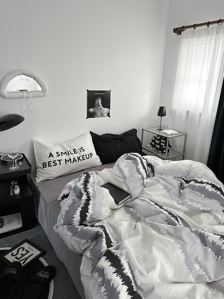 UG73ins简约素色男士床上四件套纯棉全棉床单被单被套床笠床品三详情11