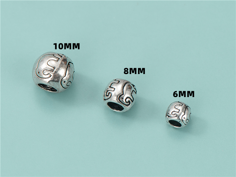 s925 sterling silver Thai Silver retro elephant bead diy handcrafted small elephant bucket bead Buddhist bead bracelet accessory manufacturer wholesale pic 17