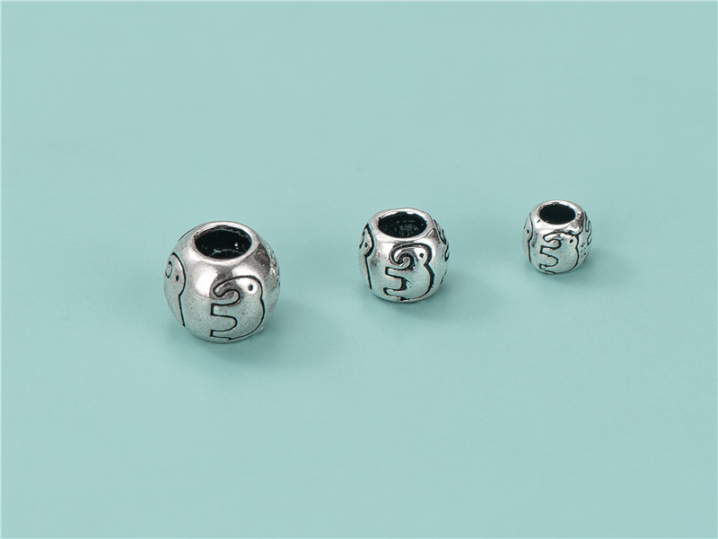 s925 sterling silver Thai Silver retro elephant bead diy handcrafted small elephant bucket bead Buddhist bead bracelet accessory manufacturer wholesale pic 14