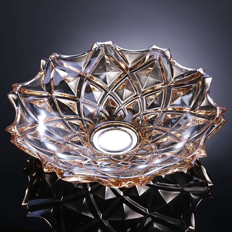 实木果盒/越南零食/塑料电镀果盘/亚克力装盘/印花8英寸汤盘产品图