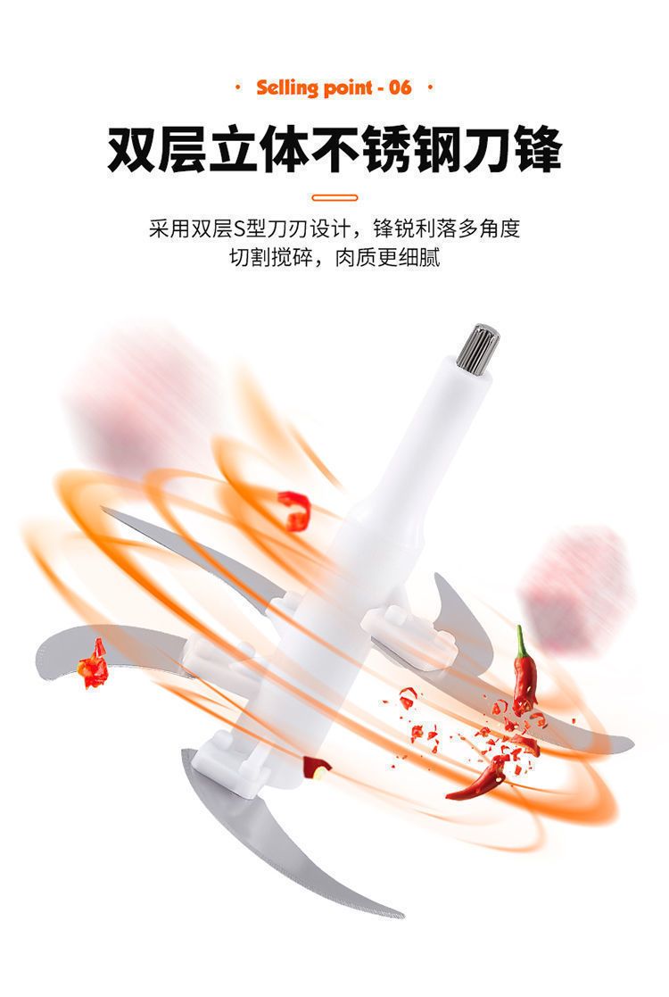 5升家用大功率绞肉机食品搅拌机新款绞菜辣椒器多功能料理机详情11