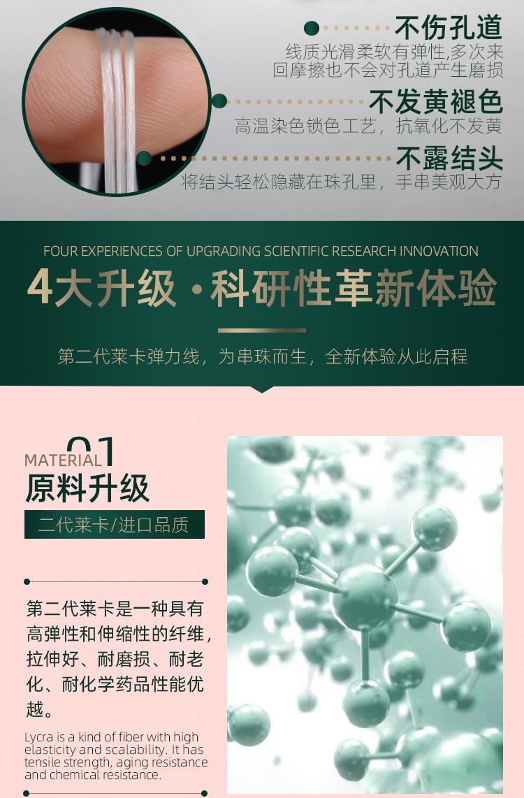 手串绳弹力水晶串珠串手链的牛筋穿珠子文玩线松紧耐磨皮筋绳子详情4